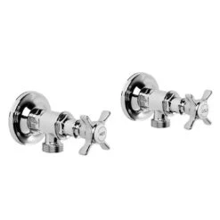 Brodware Neu England Washing Machine Taps With Cross Handle - Ceramic Disc Durobrite Chrome