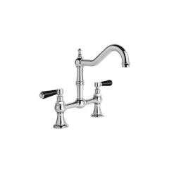 Brodware Winslow Kitchen Set Black Porcelain Lever Durobrite Chrome