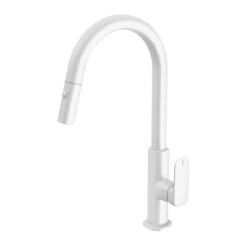 Phoenix Nuage Pull Out Sink Mixer 200mm, Matte White - Lead Free