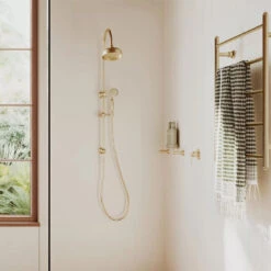 Phoenix Cromford Twin Shower Brushed Gold 2 Phoenix Cromford Twin Shower Brushed Gold -Cook & Bathe 134 6510 12 Lifestyle Web