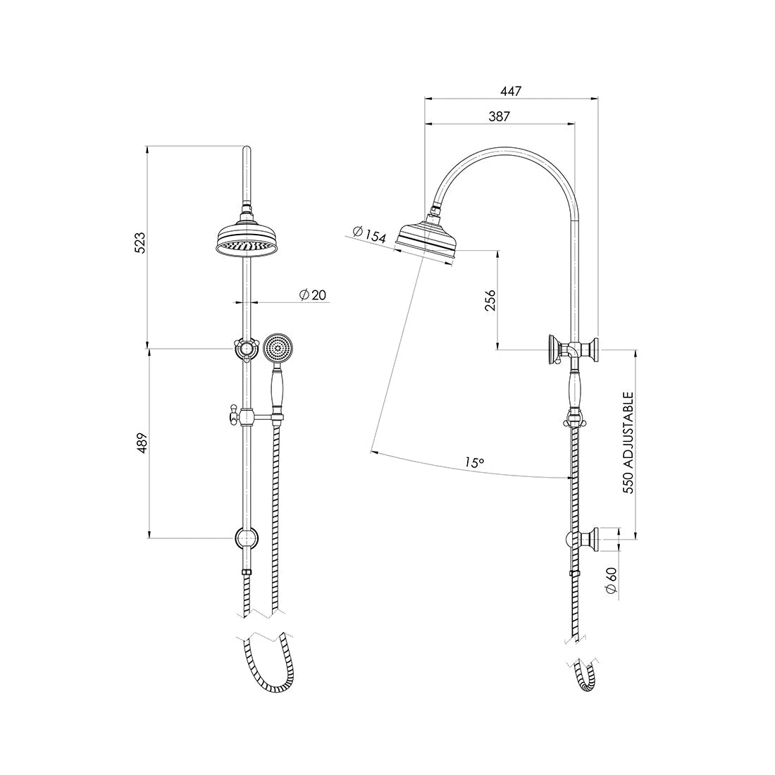 Phoenix Cromford Twin Shower Brushed Gold Phoenix Cromford Twin Shower Brushed Gold -Cook & Bathe 134 6510 12 Spec Web