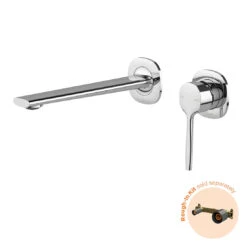 Phoenix Vask SwitchMix Wall Basin/Bath Mixer Set Chrome (Fit-Off Kit Only)