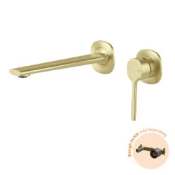 Phoenix Vask SwitchMix Wall Basin/Bath Mixer Set Brushed Gold (Fit-Off Kit Only)