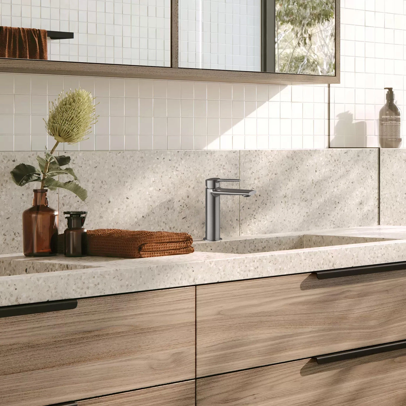 Phoenix Vask Basin Mixer Brushed Carbon Phoenix Vask Basin Mixer Brushed Carbon -Cook & Bathe 139 7700 31 1 Lifestyle web 86f5ed9f 0c4d 4b5b ad51 876999b227f7