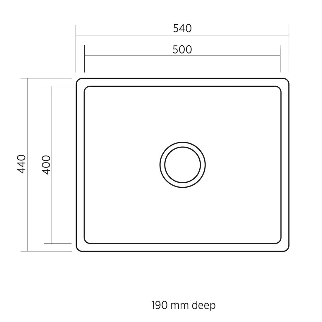 Seima Leto 500 Sink No Overflow Stainless Steel Seima Leto 500 Sink No Overflow Stainless Steel -Cook & Bathe 191333 spec web 51225b27 514d 455e a1d2 e1c4d7611b10