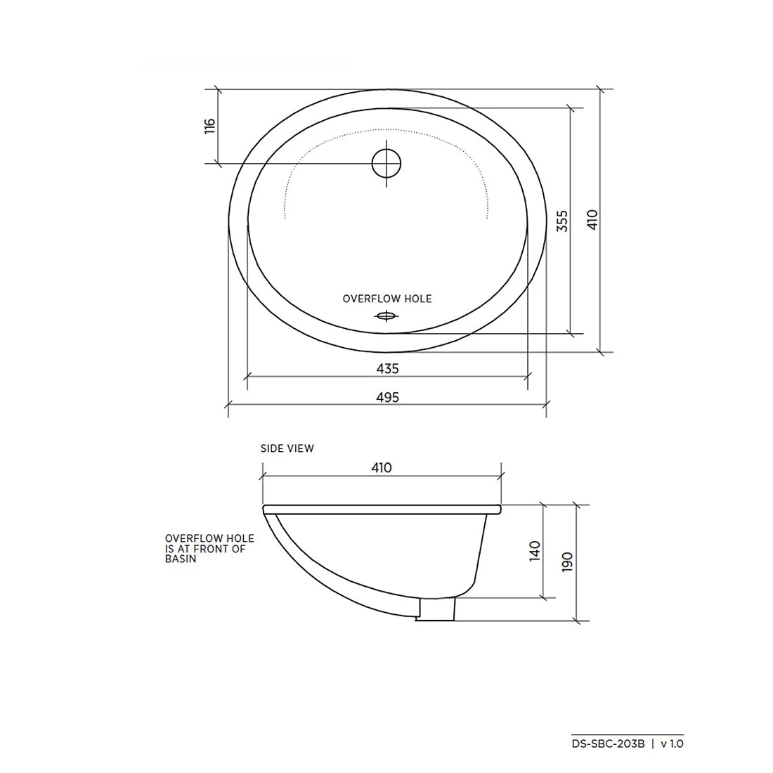 Seima Arko Ceramic Under Counter Basin, Oval Seima Arko Ceramic Under Counter Basin, Oval -Cook & Bathe 191469 spec
