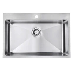 Seima Kubic Deep 750 Sink With Overflow 1 Tap Hole Stainless Steel