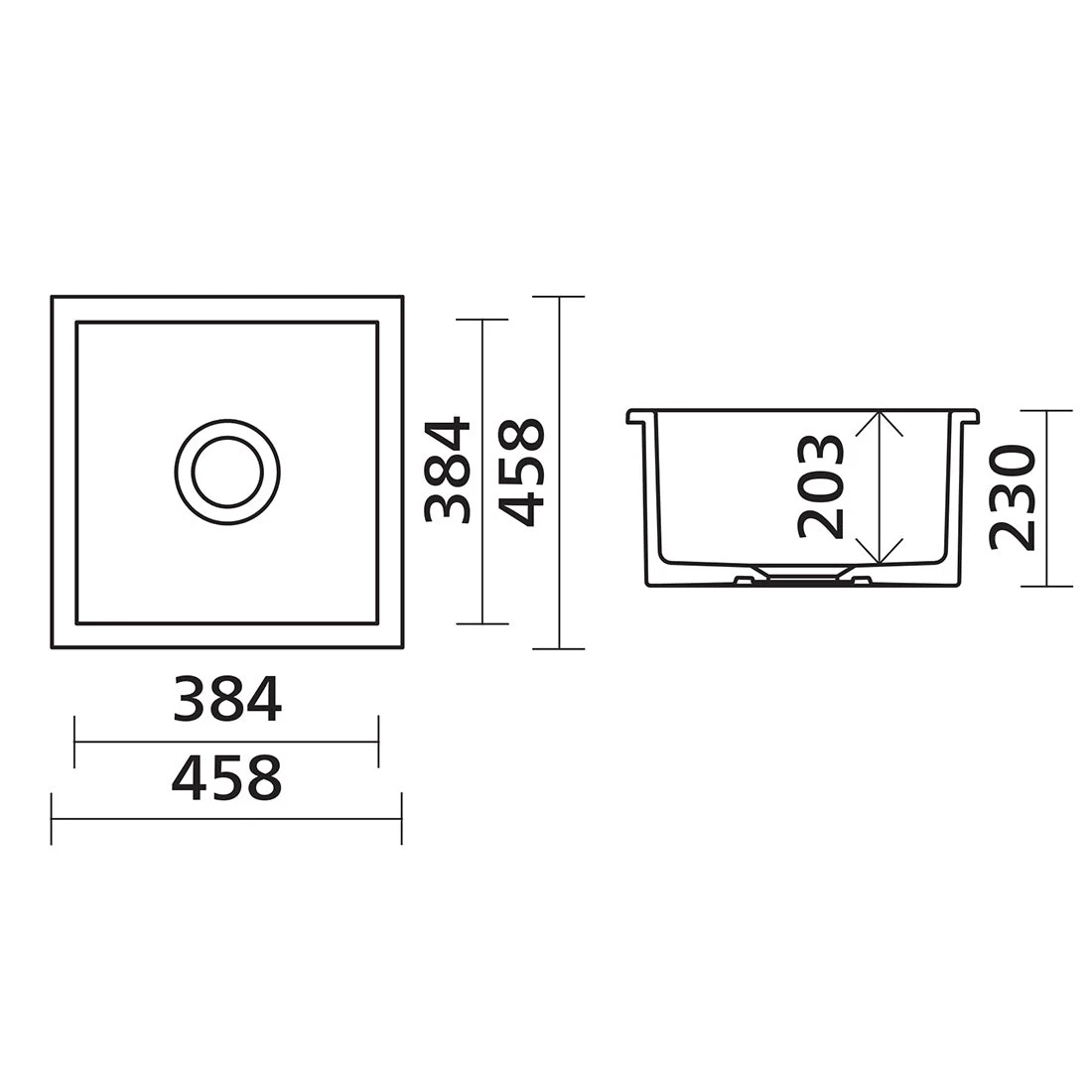 Seima Odessa 460 Dual Mount Sink Abovemount/Undermount White Seima Odessa 460 Dual Mount Sink Abovemount/Undermount White -Cook & Bathe 192420 spec web