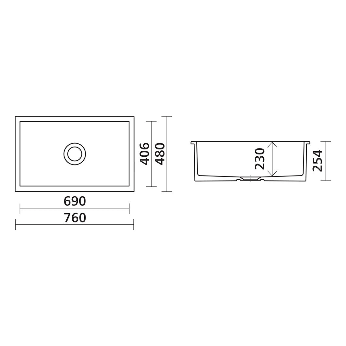 Seima Odessa 760 Dual Mount Sink Abovemount/Undermount White Seima Odessa 760 Dual Mount Sink Abovemount/Undermount White -Cook & Bathe 192422 spec web
