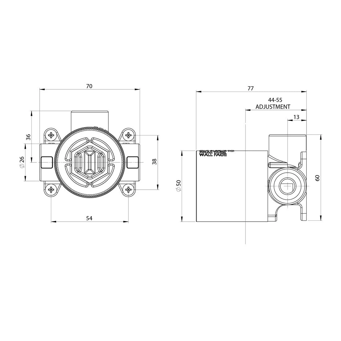 Phoenix SwitchMix Shower/Wall Mixer Rough-In Kit Phoenix SwitchMix Shower/Wall Mixer Rough-In Kit -Cook & Bathe 250 2804 spec web fbaca38c f345 4166 b515 af71db04af89
