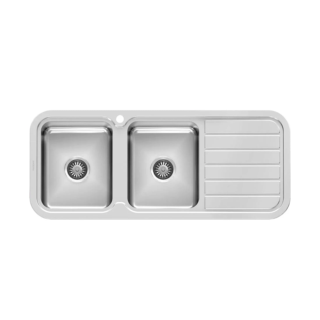 Phoenix 1000 Series Double Left Hand Bowl Sink With Drainer And Taphole, Stainless Steel Phoenix 1000 Series Double Left Hand Bowl Sink With Drainer And Taphole, Stainless Steel -Cook & Bathe 300 2111 50 Web