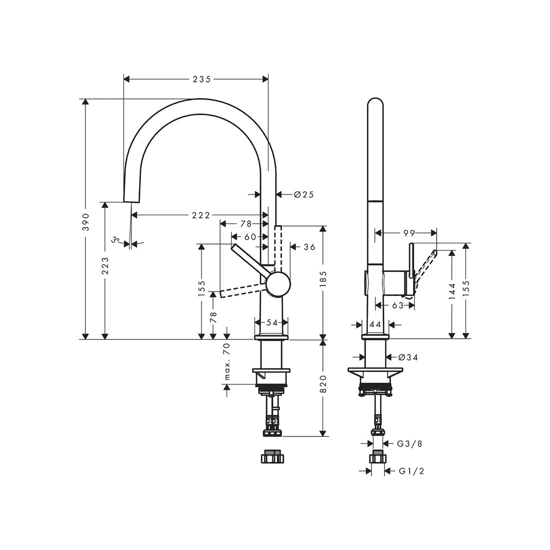 Hansgrohe Talis M54 Single Lever Kitchen Mixer 220 1jet Matte Black Hansgrohe Talis M54 Single Lever Kitchen Mixer 220 1jet Matte Black -Cook & Bathe 72804673 SpecSheet Web e8fc07e4 0ae3 4841 9287 512c372bcb8d