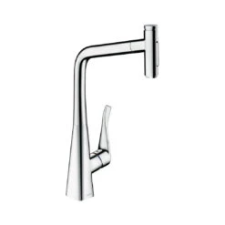 Hansgrohe Metris Select M71 Single Lever Kitchen Mixer 320, Pull-out Spray, 2jet, SBox Chrome