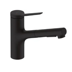 Hansgrohe Zesis M33 Single Lever Kitchen Mixer 150, Pull-Out Spray, 2jet Matte Black