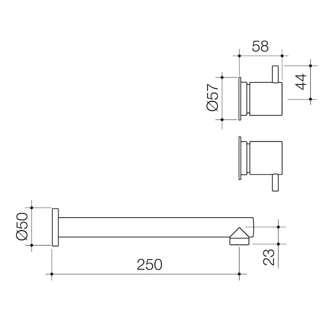 Caroma Luna Lever Bath Set Black Caroma Luna Lever Bath Set Black -Cook & Bathe 90331bl spec web