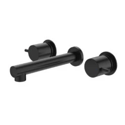 Caroma Luna Lever Wall Basin Set Black