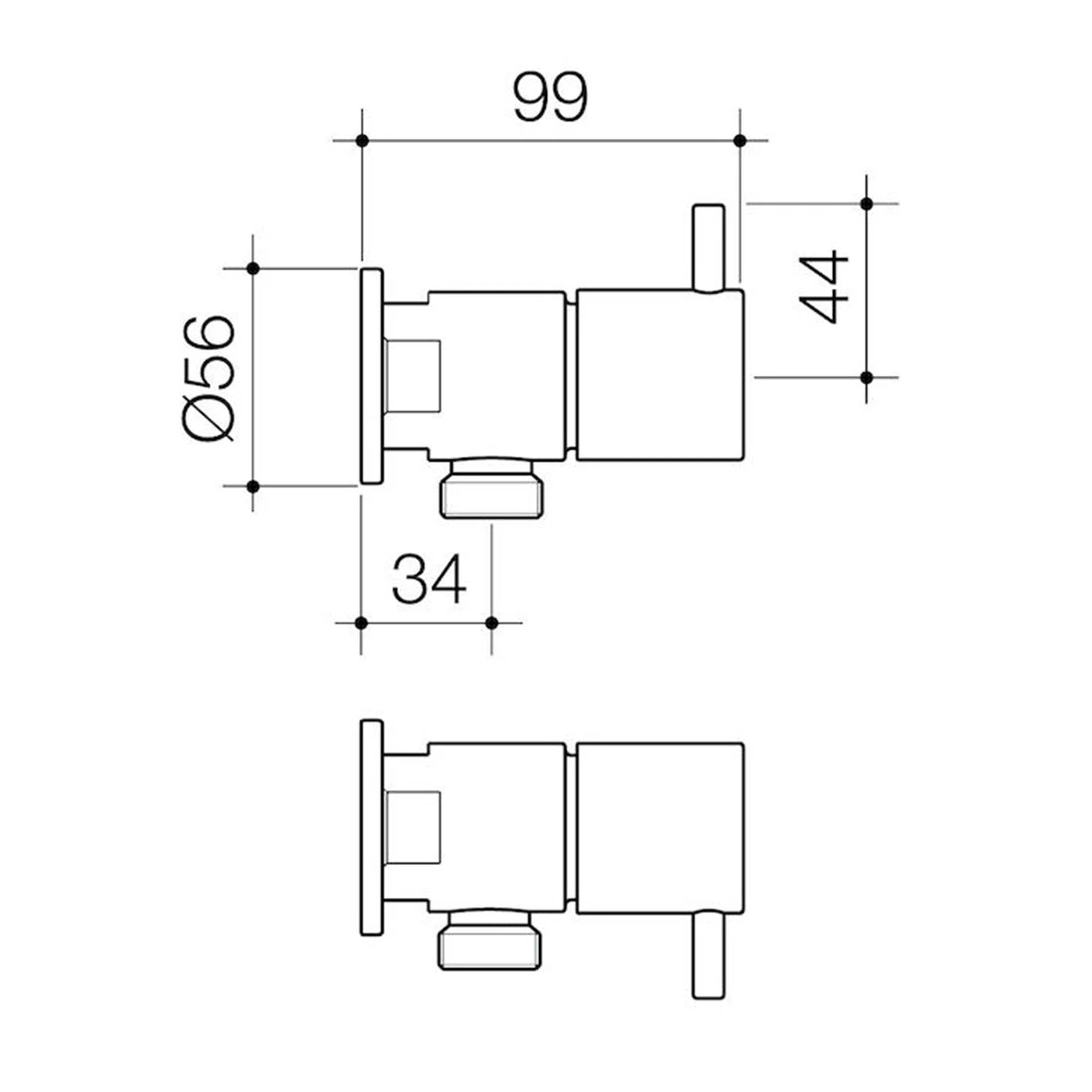 Caroma Luna Lever Washing Machine Tap Set Chrome Caroma Luna Lever Washing Machine Tap Set Chrome -Cook & Bathe 90336c spec web