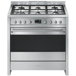 Smeg Classic Dual Fuel Thermoseal Pyro Freestanding Oven Stainless Steel 90cm
