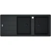 Franke Basis Double Bowl Sink Kit, Matte Black, Left Hand