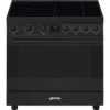 Smeg Classic Upright Cooker With Induction Cooktop 90cm Matte Black