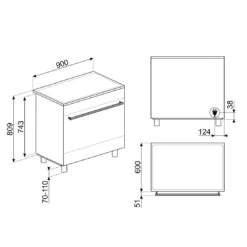 Smeg Classic Upright Cooker With Induction Cooktop 90cm Matte Black -Cook & Bathe C9IMN2 spec web