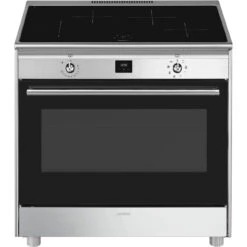 Smeg Classic Upright Cooker With Induction Cooktop Stainless Steel