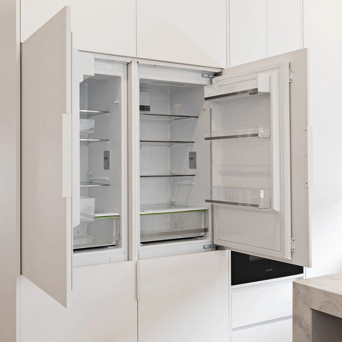 Kleenmaid Fully Integrated Fridge/Freezer, White Kleenmaid Fully Integrated Fridge/Freezer, White -Cook & Bathe CRZ25511 lifestyle