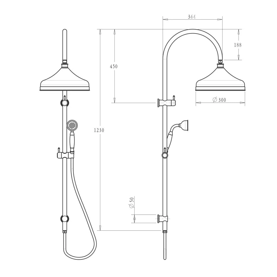 Bella Vista Mica Heritage Twin Shower French Gold Bella Vista Mica Heritage Twin Shower French Gold -Cook & Bathe DSH 4 1H CP spec