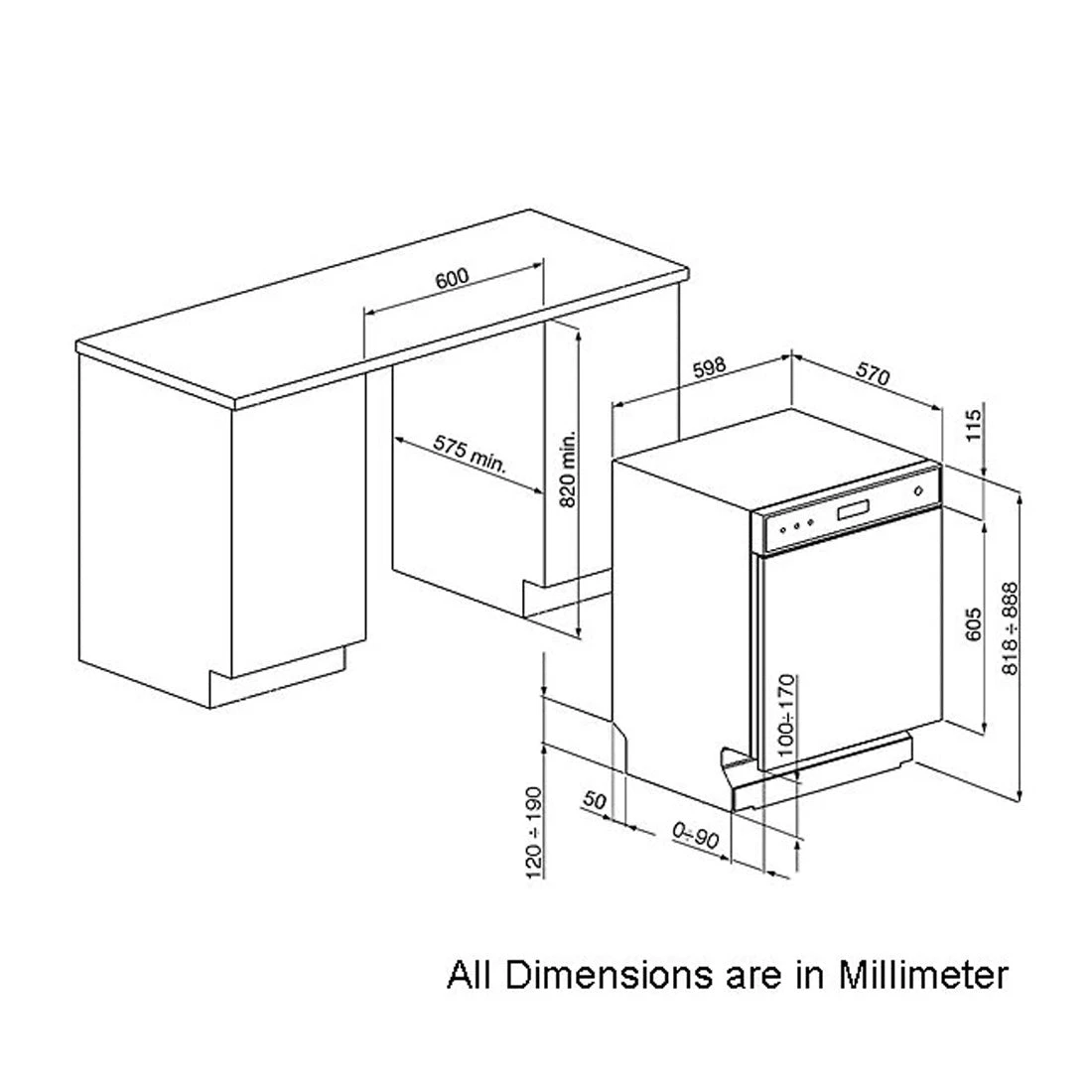 Smeg 60cm Professional Series Under-Bench Dishwasher Smeg 60cm Professional Series Under-Bench Dishwasher -Cook & Bathe DWAUP364X spec