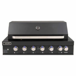 Euro Alfresco 6 Burner Built-In BBQ And Hood Black | Black