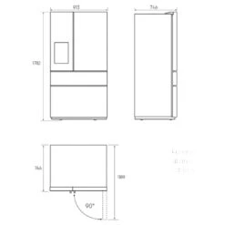 Electrolux 609L UltimateTaste 900 French Door Fridge Natural Stainless Steel 2 Electrolux 609L UltimateTaste 900 French Door Fridge Natural Stainless Steel -Cook & Bathe EHE6899BA spec