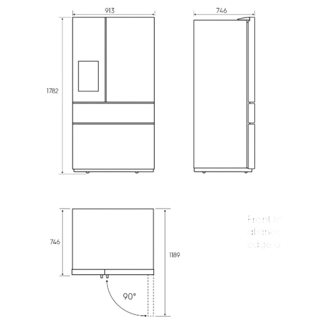 Electrolux 609L UltimateTaste 900 French Door Fridge Natural Stainless Steel Electrolux 609L UltimateTaste 900 French Door Fridge Natural Stainless Steel -Cook & Bathe EHE6899BA spec