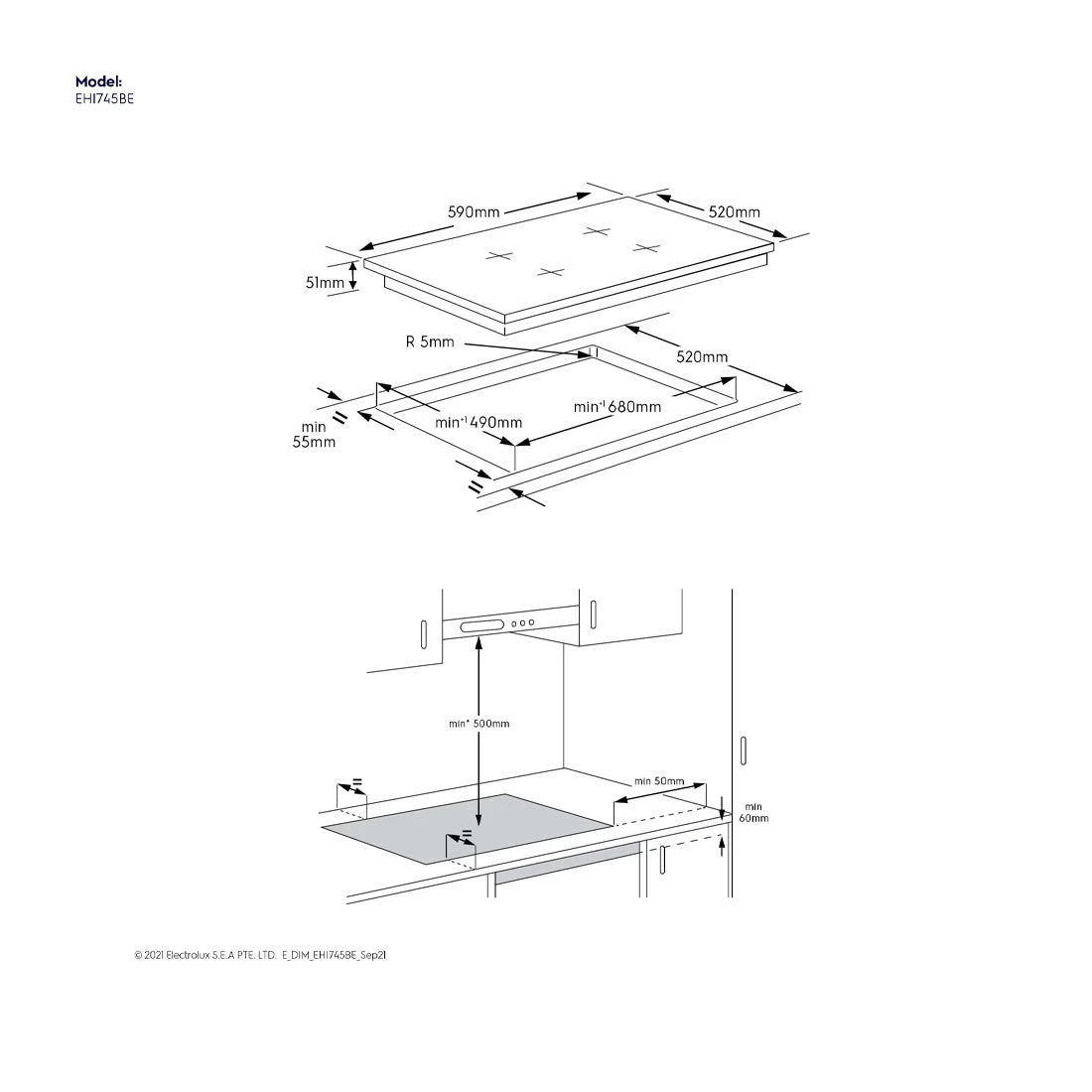 Electrolux 70cm UltimateTaste 700 4 Zone Induction Cooktop Electrolux 70cm UltimateTaste 700 4 Zone Induction Cooktop -Cook & Bathe EHI745BE spec