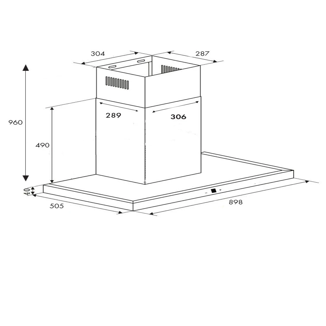 Euro Appliances T Shape Rangehood 90cm Stainless Steel Euro Appliances T Shape Rangehood 90cm Stainless Steel -Cook & Bathe EMT90CS spec web
