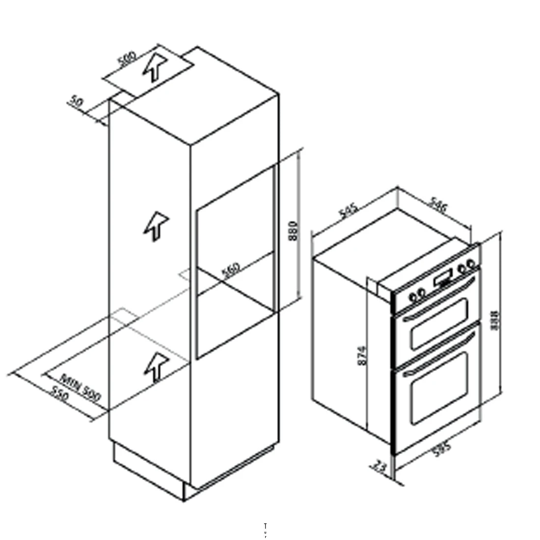 Euro Appliances Electric Double Oven, Black Glass And Stainless Steel, 60cm Euro Appliances Electric Double Oven, Black Glass And Stainless Steel, 60cm -Cook & Bathe EO8060DX spec web e3b33f92 c4a3 4bb6 a980 a9ad0d32d93f