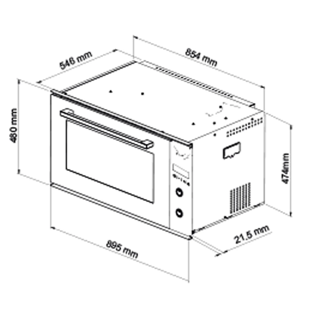 Euro Appliances Electric Multifunction Oven, Black Glass, 90cm Euro Appliances Electric Multifunction Oven, Black Glass, 90cm -Cook & Bathe EO900LSX spec web