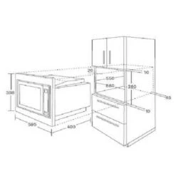Euro Appliances Microwave Oven, Stainless Steel Front Panel, 34L -Cook & Bathe EP34MWS spec web