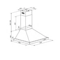 Euro Appliances Front Vent Rangehood 60cm Stainless Steel -Cook & Bathe EVR60FVSS2 spec web
