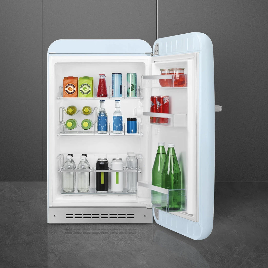 Smeg FAB10 50's Style 135L Retro Refrigerator Right Hand Hinge Pastel Blue Smeg FAB10 50's Style 135L Retro Refrigerator Right Hand Hinge Pastel Blue -Cook & Bathe FAB10HRPB6 7