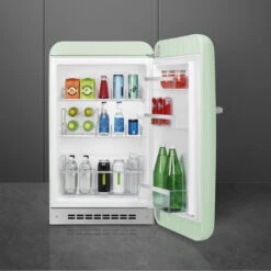 Smeg FAB10 50's Style 135L Retro Refrigerator Right Hand Hinge Pastel Green -Cook & Bathe FAB10HRPG6 7