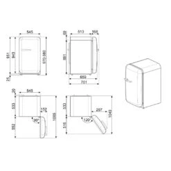 Smeg FAB10 50's Style 135L Retro Refrigerator Right Hand Hinge Italian Flag 1 Smeg FAB10 50's Style 135L Retro Refrigerator Right Hand Hinge Italian Flag -Cook & Bathe FAB10HRRD5AU spec 1