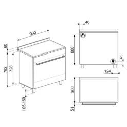Smeg Duel Fuel Freestanding Oven/Stove 90cm Anthracite 1 Smeg Duel Fuel Freestanding Oven/Stove 90cm Anthracite -Cook & Bathe FS9606AS 1 spec