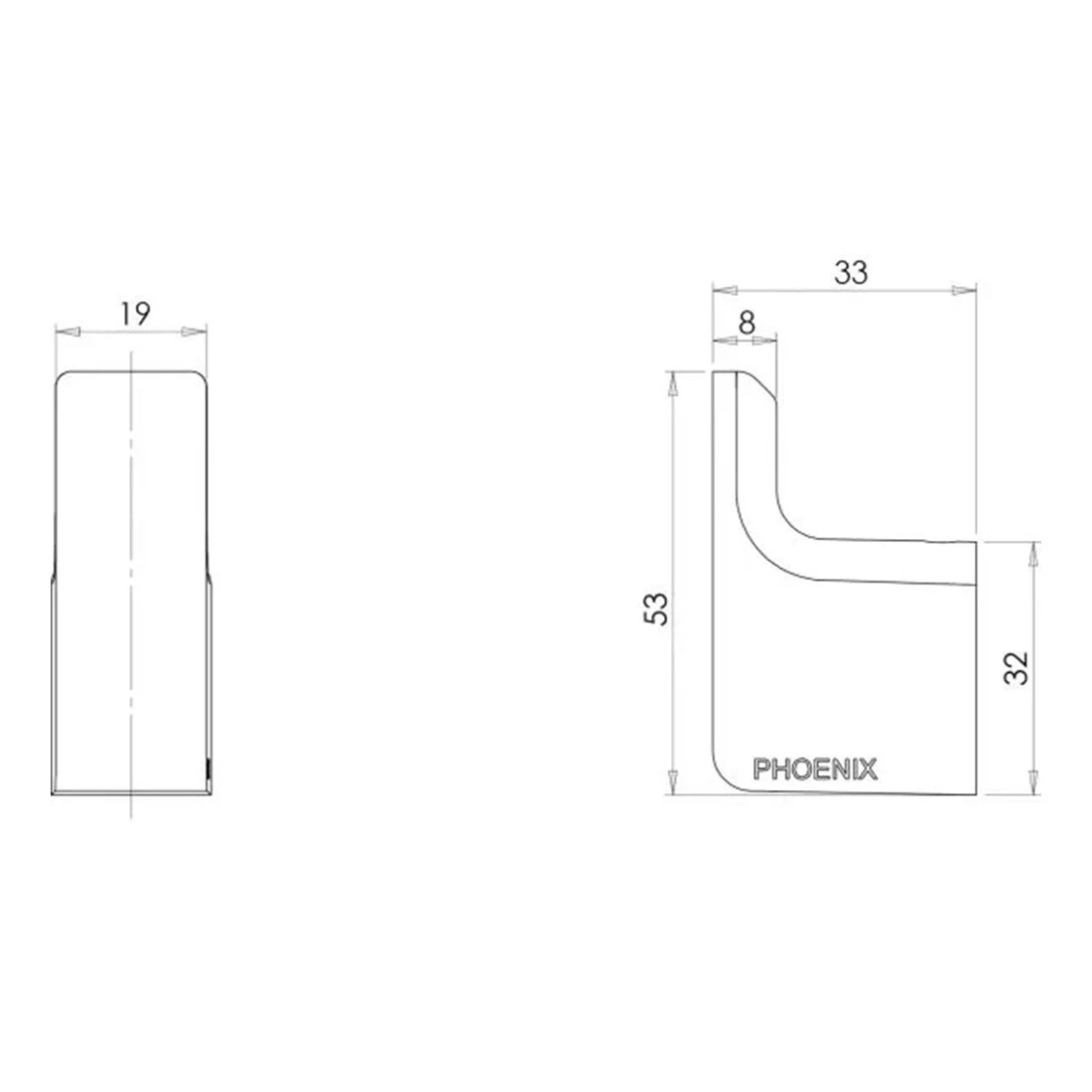Phoenix Gloss Robe Hook Matte Black Phoenix Gloss Robe Hook Matte Black -Cook & Bathe GS897 31 spec