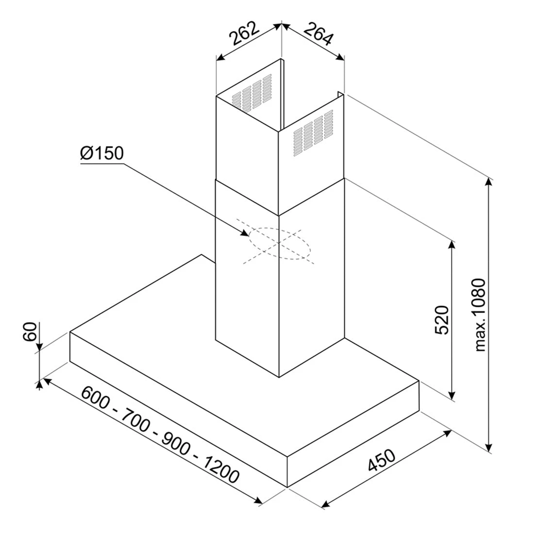 Smeg Wall Mount T-Shape Canopy Rangehood Stainless Steel 60cm Smeg Wall Mount T-Shape Canopy Rangehood Stainless Steel 60cm -Cook & Bathe KBTAU600XE spec web
