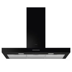 Smeg Wall Mount T-Shape Canopy Rangehood Gloss Black 90cm