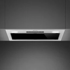 Smeg 60cm Diamond Undermount Rangehood With Autovent 2.0 Stainless Steel With Black Glass