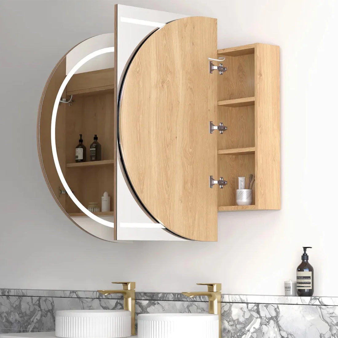 Otti LED Bondi 1500x900mm Natural Oak Shaving Cabinet - Premium Edition Otti LED Bondi 1500x900mm Natural Oak Shaving Cabinet - Premium Edition -Cook & Bathe LED BOSV1590N VP 1