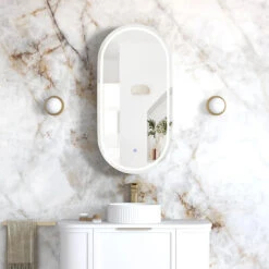 Otti LED Noosa 900x450mm White Shaving Cabinet - Premium Edition