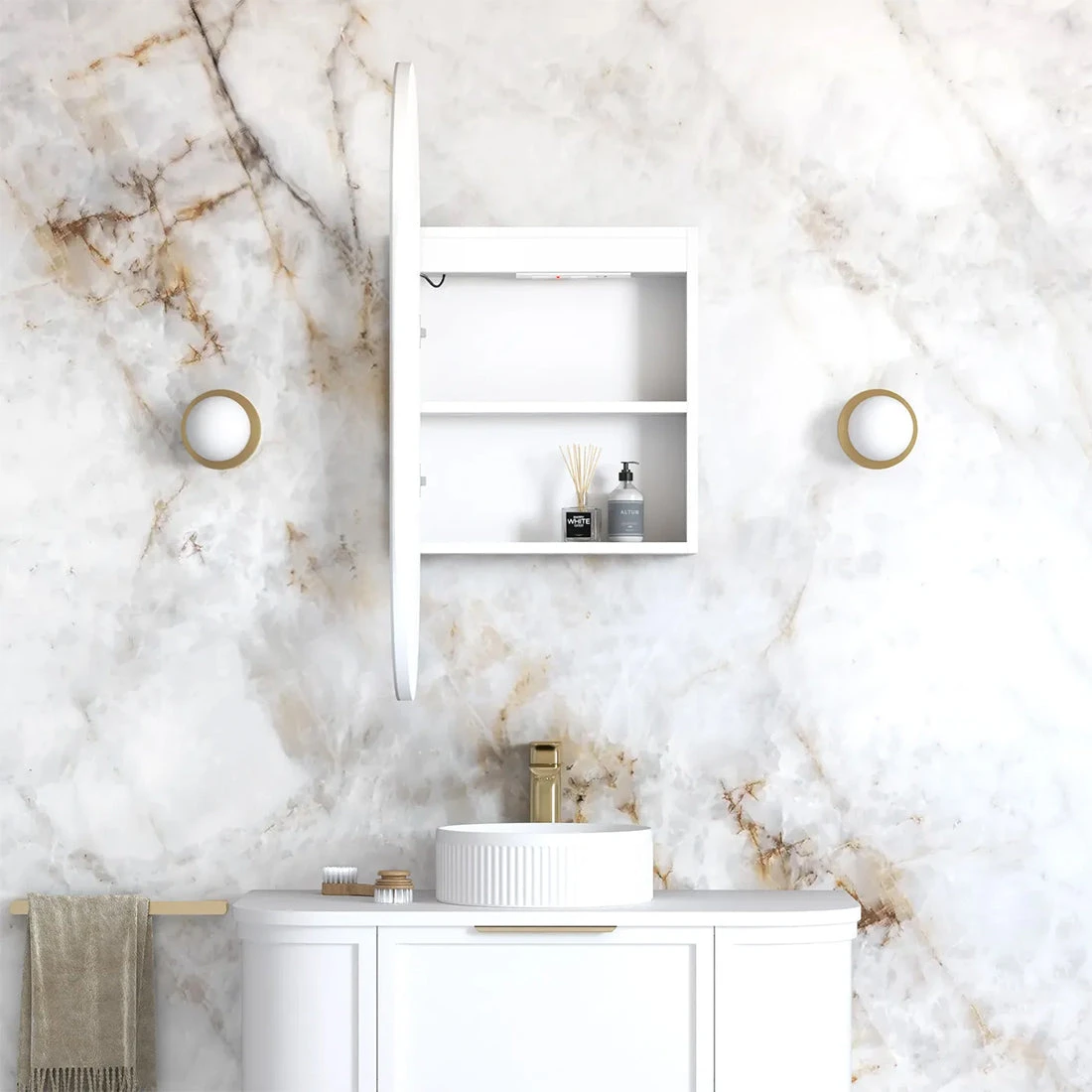 Otti LED Noosa 900x450mm White Shaving Cabinet - Premium Edition Otti LED Noosa 900x450mm White Shaving Cabinet - Premium Edition -Cook & Bathe LED SOV9045 VP 2