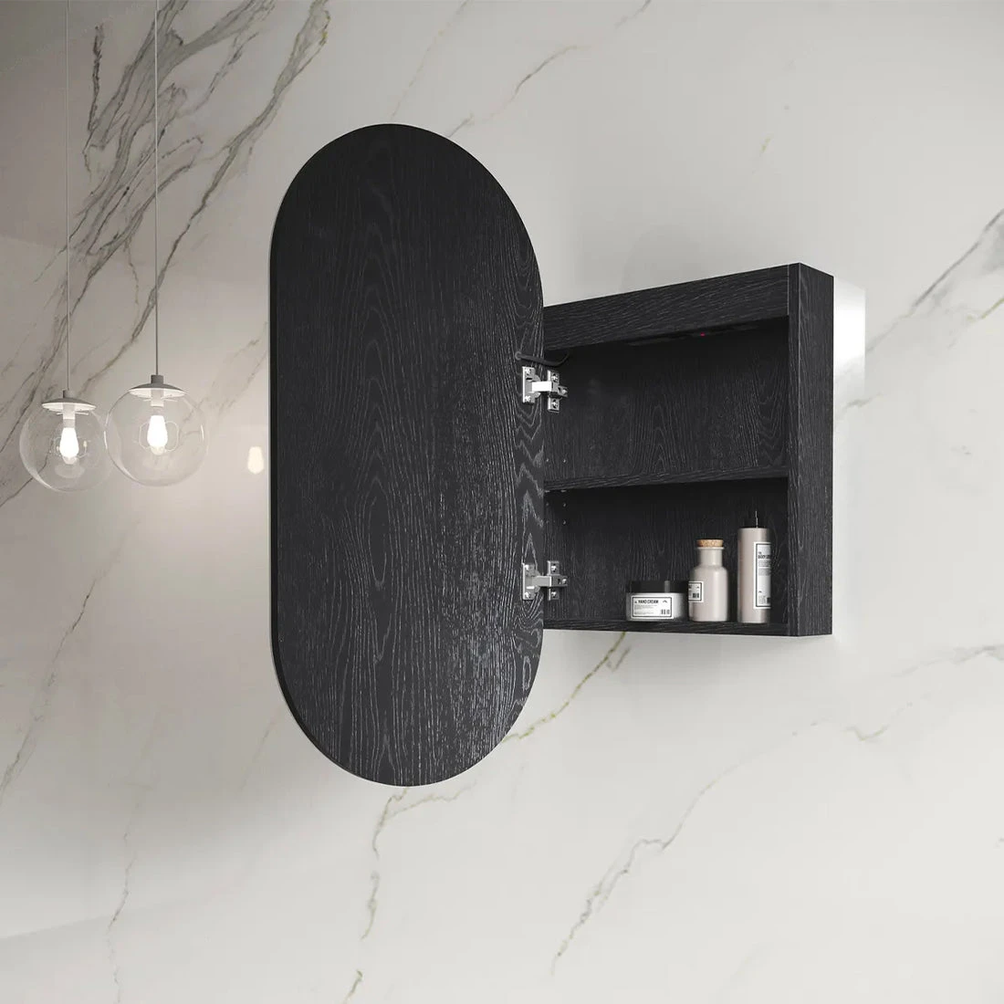 Otti LED Noosa 900x450mm Black Oak Shaving Cabinet - Premium Edition Otti LED Noosa 900x450mm Black Oak Shaving Cabinet - Premium Edition -Cook & Bathe LED SOV9045B VP 1